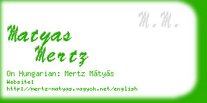 matyas mertz business card